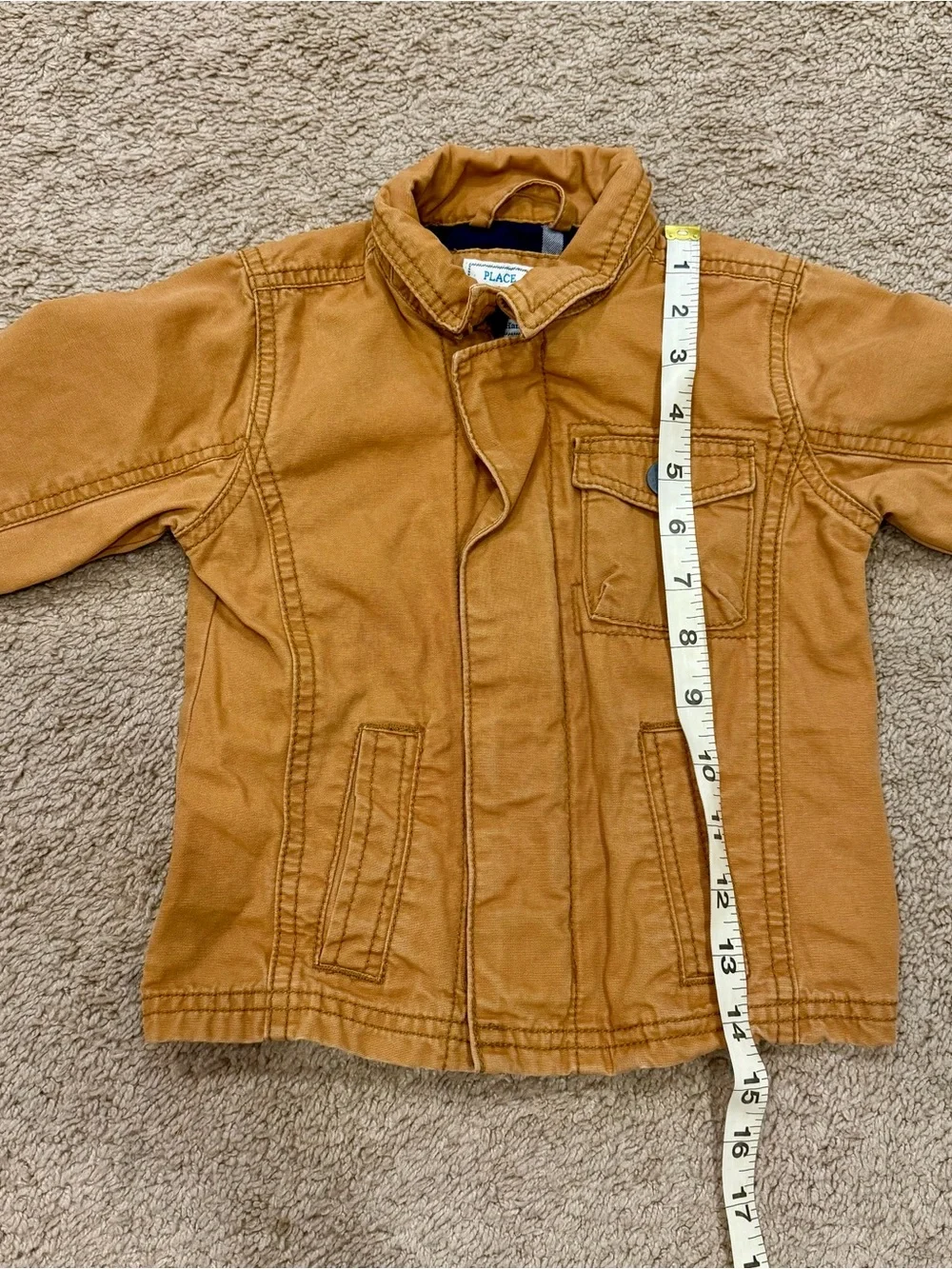 Children’s Place Toddlers 12-18 Months Khaki Zipper Jacket Coat Outdoors
